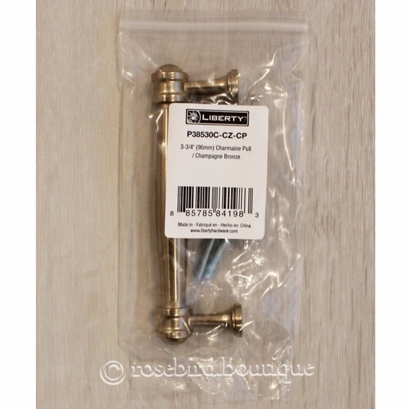 10 Liberty Charmaine 3-3/4 inch (96 mm) Center-to-Center Champagne Bronze Pulls - Picture 3 of 5